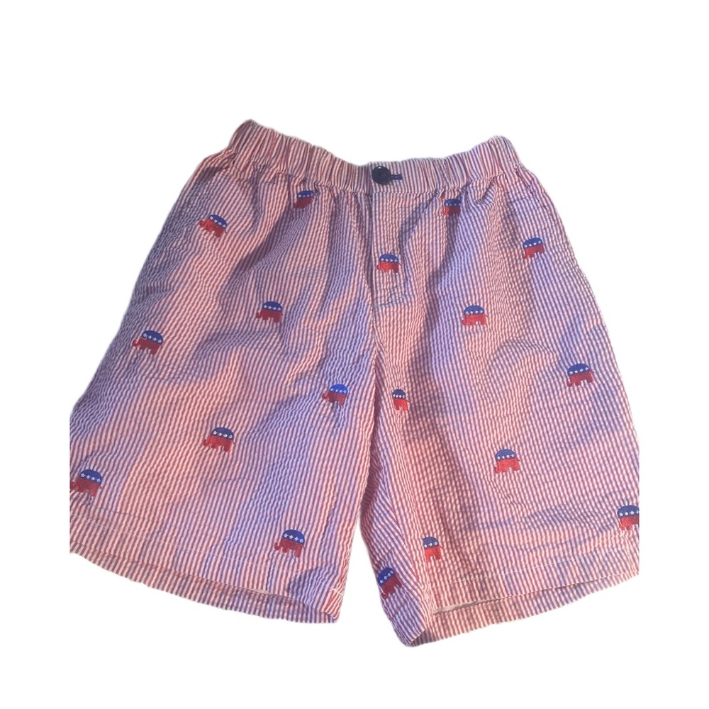 Men’s Maximalist Rufus & Royce Seersucker Republican Elephant Flat Front Shorts